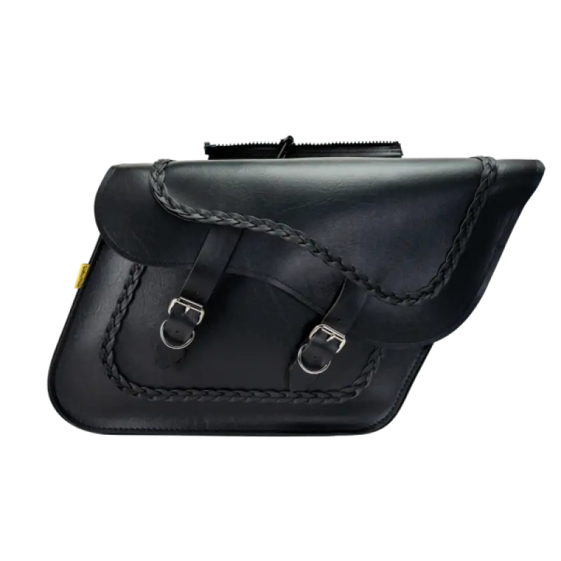 Willie & Max Universal Braided Large Slant Saddlebags (16 In L X 11 In H X 6.5 In W) - Black 1