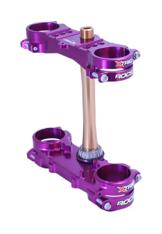 Xtrig 06+ Yamaha Yz 125 Rocs Tech Triple Clamp 25 Mm. Offset M12 - Purple 1