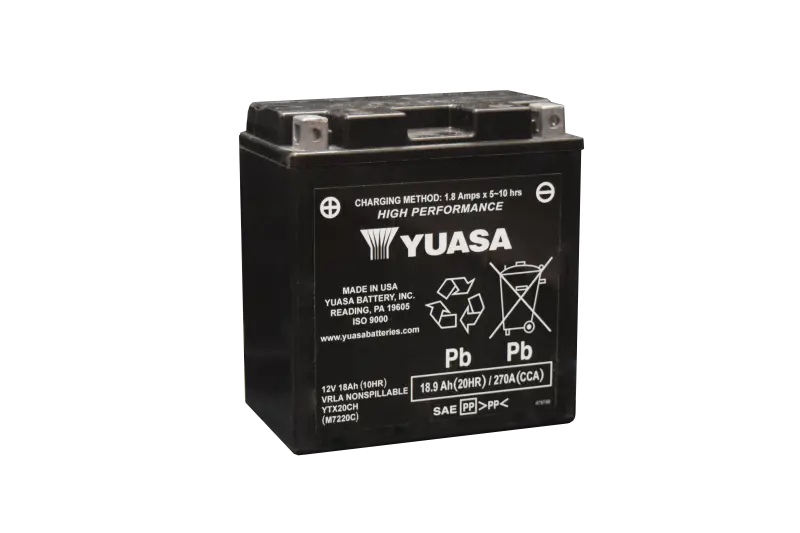 Yuasa Ytx20ch Maintenance Free Agm 12-Volt Battery 1