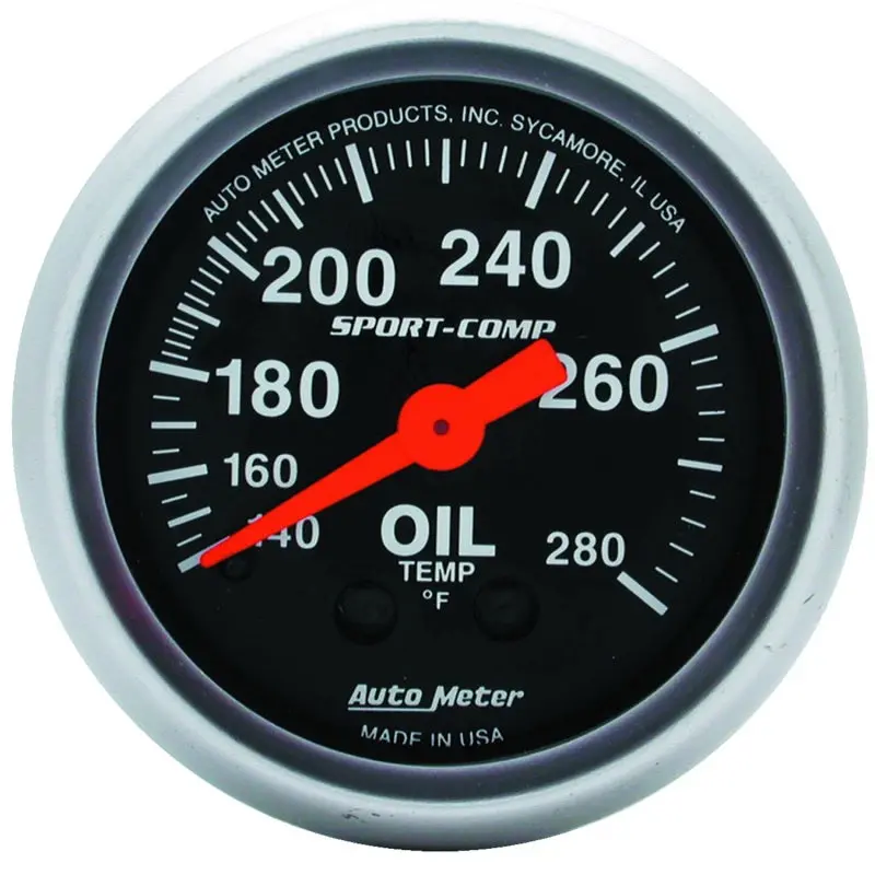 Autometer Sport-Comp Mechanical Oil Temperature Gauge – 52.4Mm, 140–280°F Range 1