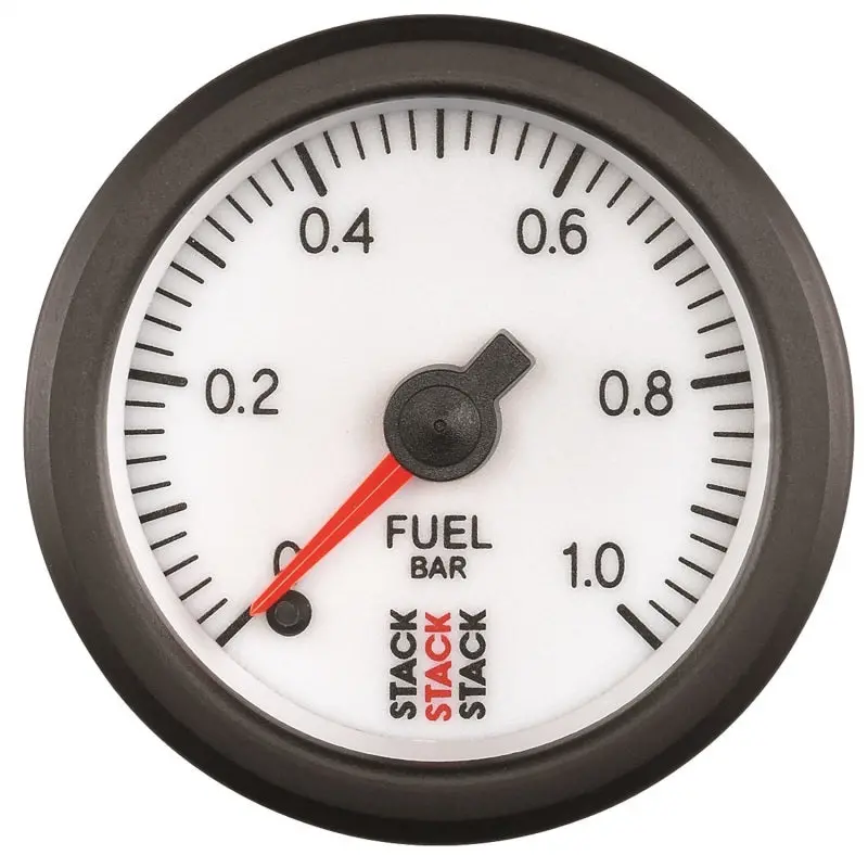 Autometer Stack 52Mm 0-1 Bar M10 Male Pro Stepper Motor Fuel Pressure Gauge - White 1