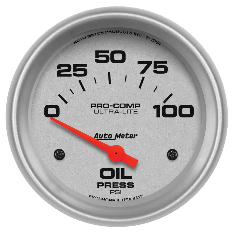 Autometer Ultra-Lite 66.7Mm Oil Pressure Gauge – Short-Sweep Electronic Display, 0–100 Psi 1