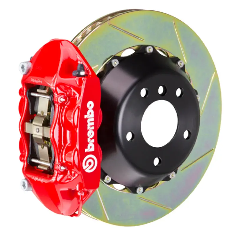 Brembo Rear Gt Big Brake Kit For 2001–2004 Porsche 996 C4S – 4-Piston Calipers With 380X28Mm Two-Piece Slotted Rotors (Type 1, Red) 1