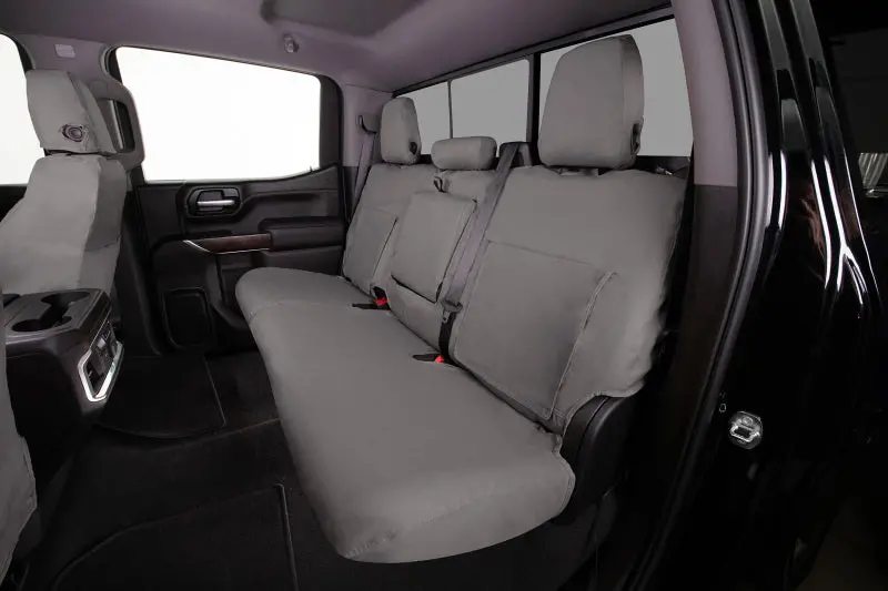 Covercraft Misty Grey Polycotton Seat Covers For 2016–2024 Nissan Titan Front Row 1