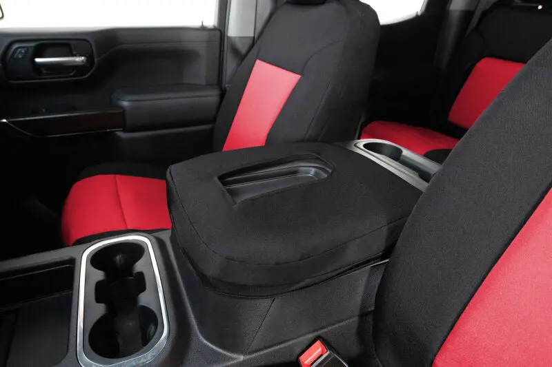 Covercraft Precisionfit Seat Covers – Front Row For 2021–2024 Chevrolet Tahoe, Red/Black 1