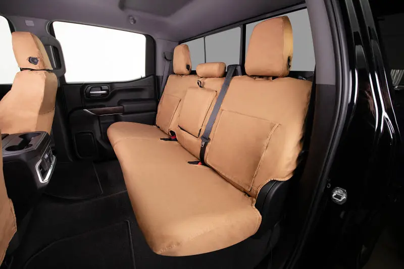 Covercraft Seatsaver Custom Front Seat Covers For 2015–2018 Ford F-150 – Tan Polycotton Fabric 1
