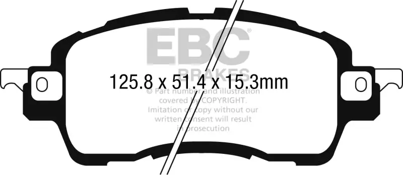 Ebc 2016 Scion Ia 1.5L Yellowstuff Front Brake Pads 1