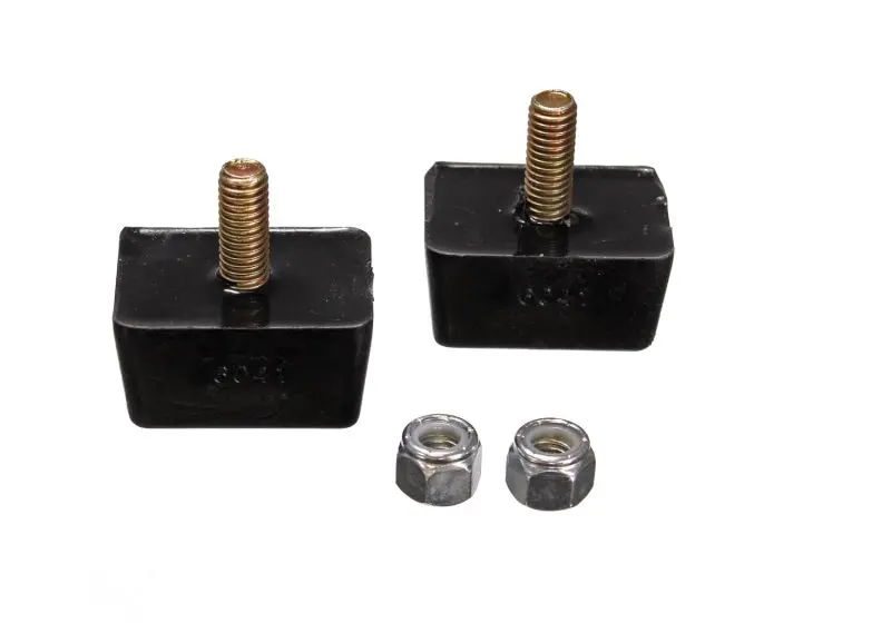 Energy Suspension Low-Profile Rectangular Bump Stops – Universal Black, 7/8" H × 1-7/8" L × 1-3/8" W (2-Pack) 1