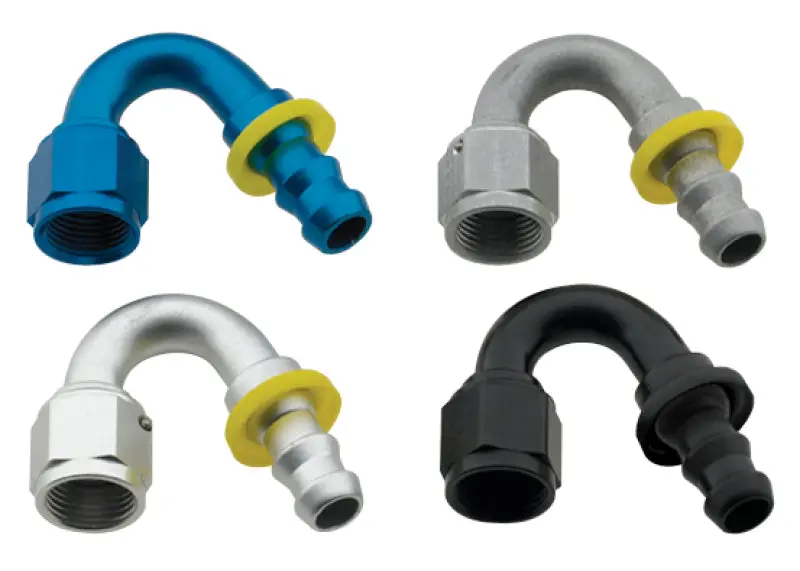 Fragola -12An Push-Lite Fitting – 150° Black Elbow End For High-Pressure Fuel Or Oil Lines 1