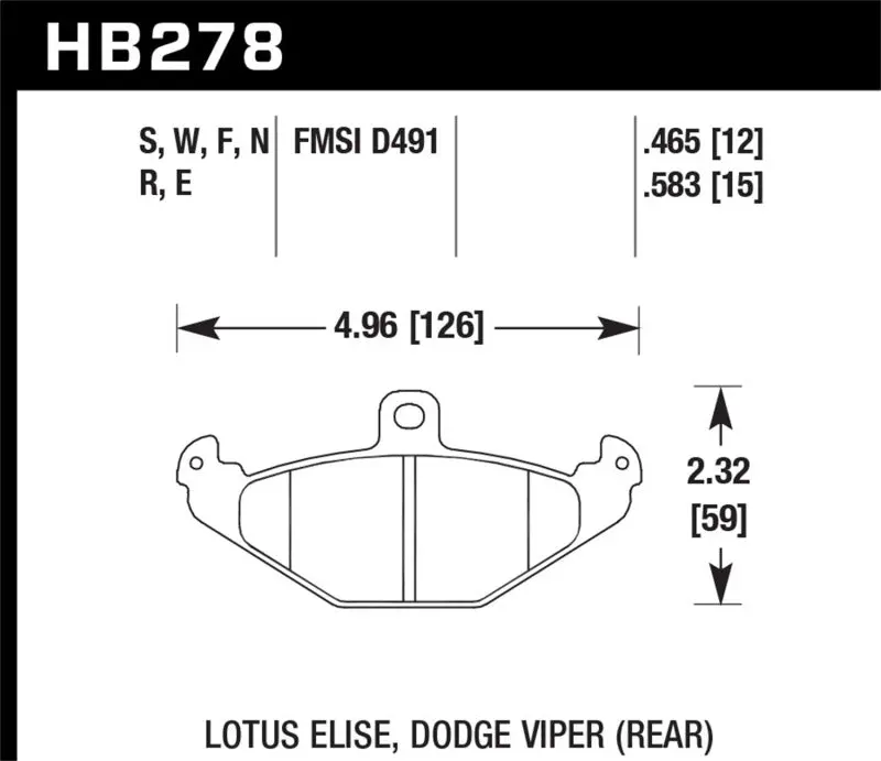 Hawk Ht-10 Race Brake Pads — Rear, 12Mm Thickness, Optimized For Lotus Elise Track Use 2