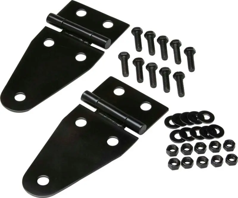 Kentrol 55-95 Jeep Cj/Wrangler Yj Hood Hinge Pair - Powdercoat Black 1