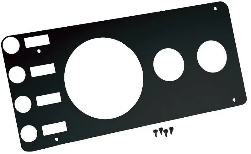 Kentrol Dash Gauge Cover For 1976–1986 Jeep Cj – Powder-Coated Black, No Radio Cutout 1