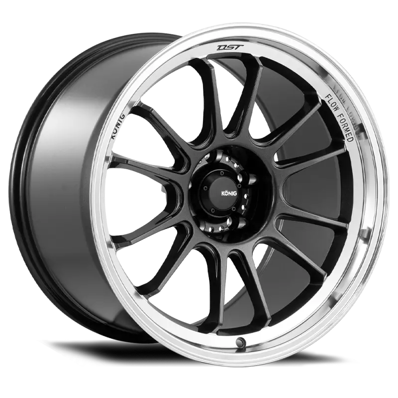 Konig Hypergram Alloy Wheel – 17×8", 5×114.3Mm, +35 Offset, Metallic Carbon Finish With Machined Lip 1