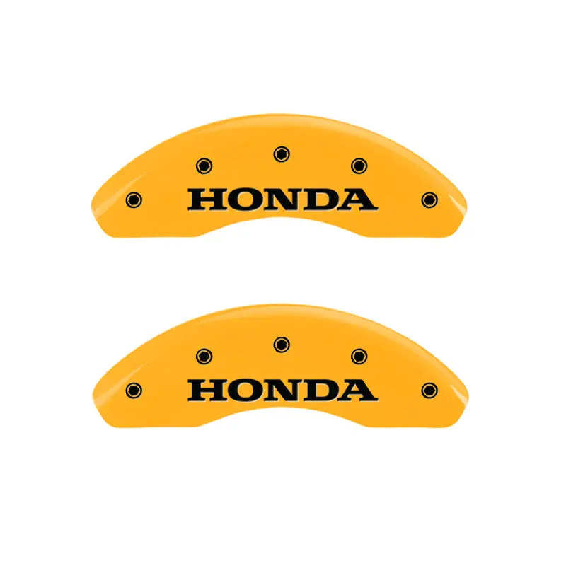 Mgp Engraved 4-Piston Caliper Covers For Honda – Yellow Finish With Black Accent 1