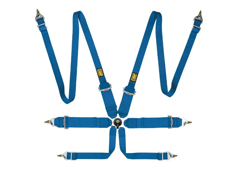 Omp First 3/2 Racing Harness – Blue 3-Point Safety Belt System 1