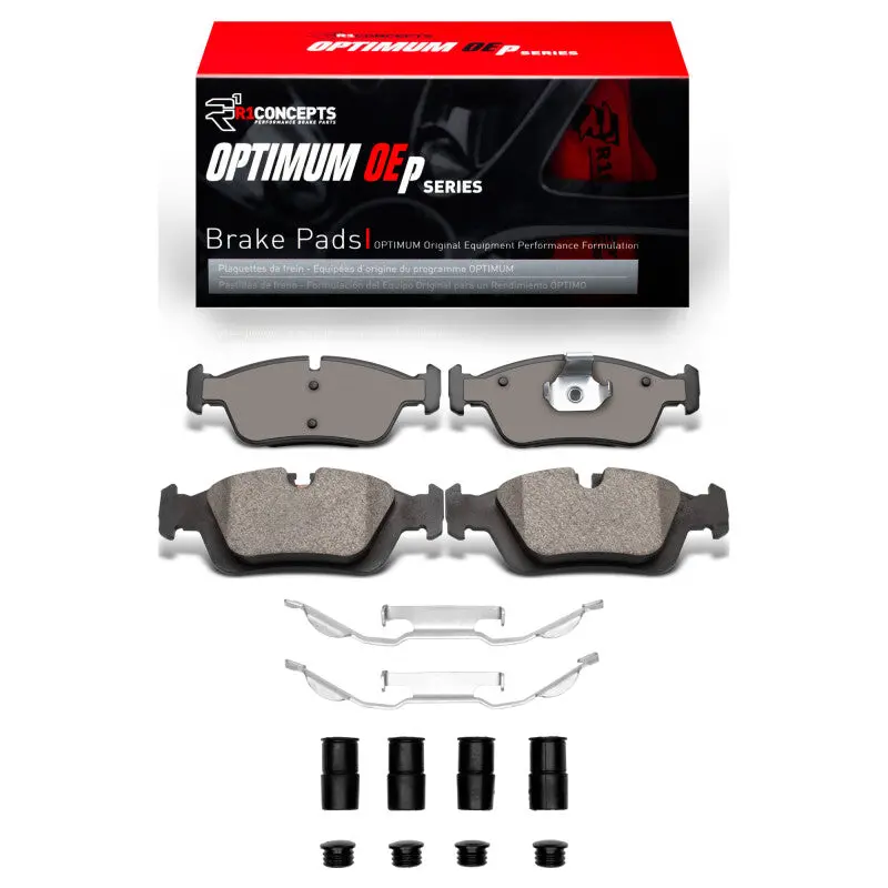 R1 Optimum Oe Front Brake Pad & Hardware Kit For 1992–2008 Bmw 318Ti 1