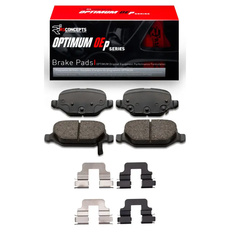 R1 Rear Brake Pad & Hardware Kit – Oe-Style Optimum Friction Pads For 2009–2019 Fiat 500 (Mexico Market) 1