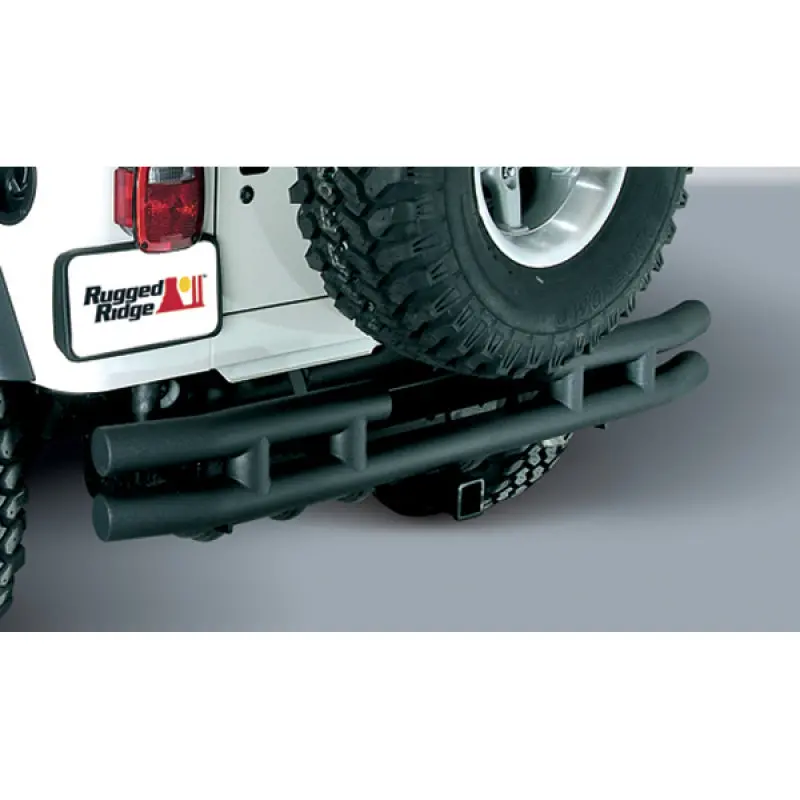 Rugged Ridge 3-In Dbl Tube Rear Bumper W/ Hitch 87-06 Jeep Wrangler 1