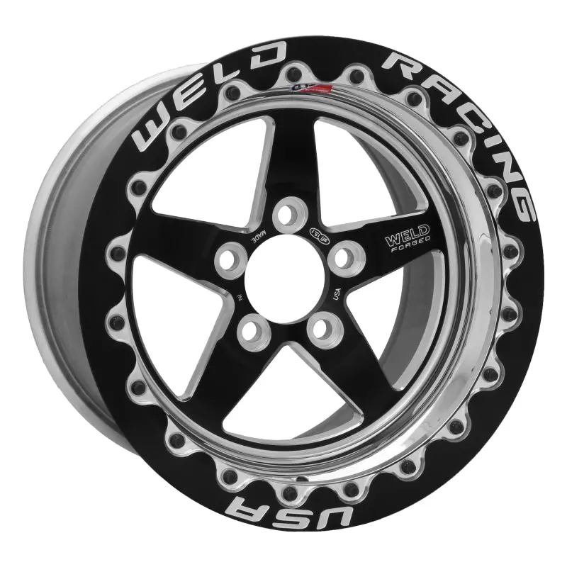 Weld S71 15X8.33 Black Single Beadlock Wheel – 5X4.5 Bolt Pattern, 6.5-Inch Backspace 1